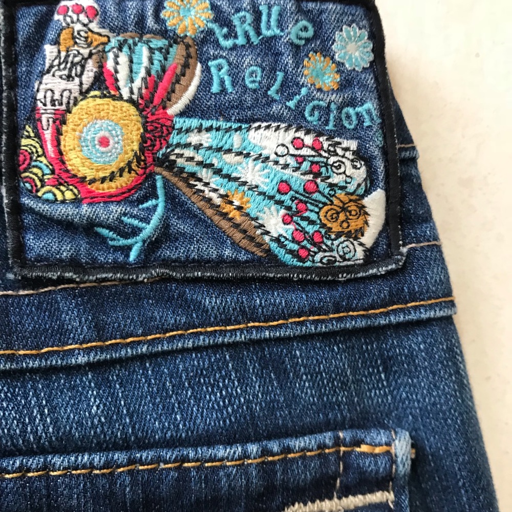 True Religion Jeweled Straight Leg Jeans J125 - Picture 6 of 8